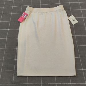 St. John Evening Wool Blend Skirt White NWT